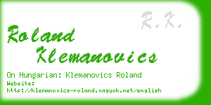 roland klemanovics business card